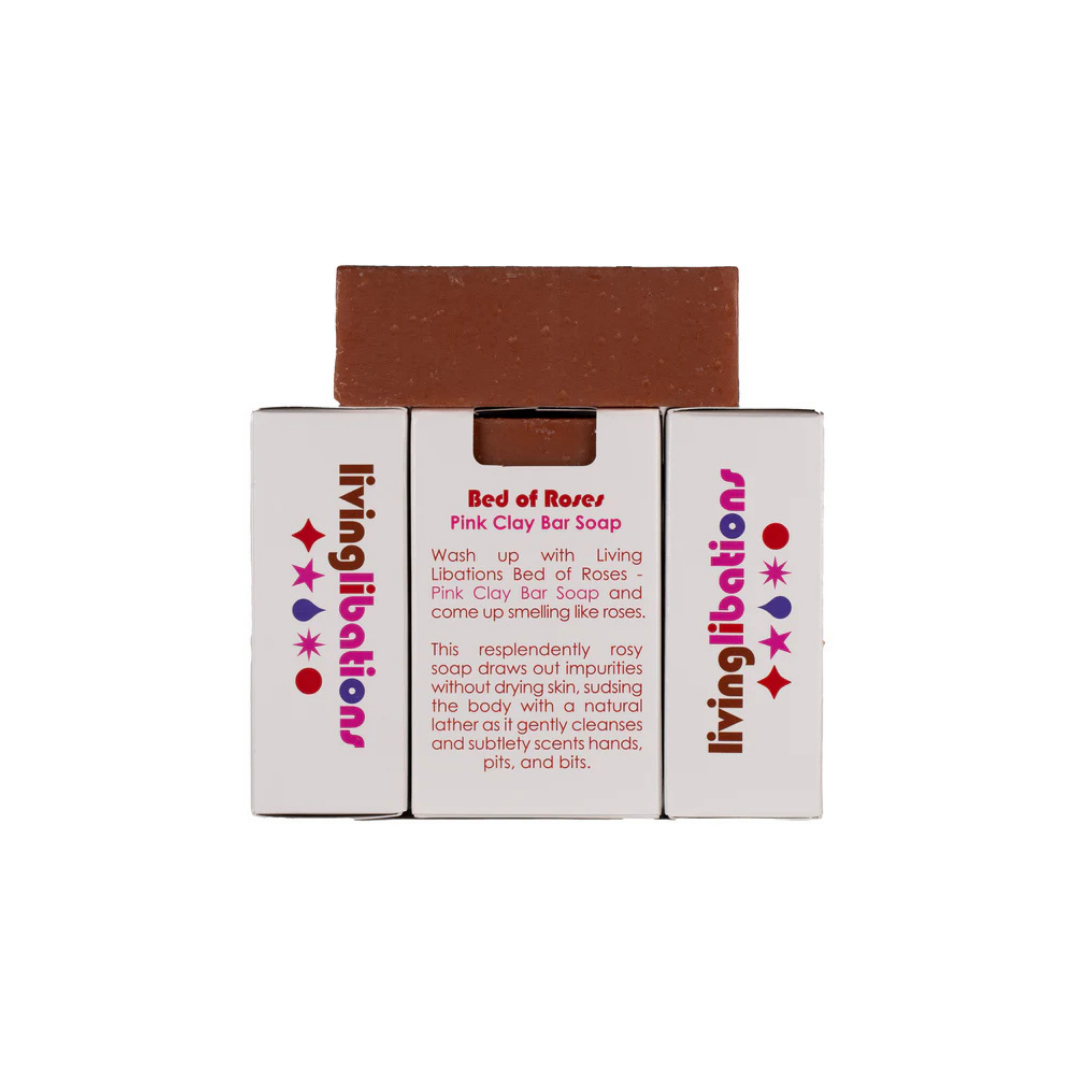 Living Libations Bed of Roses Pink Clay Bar Soap